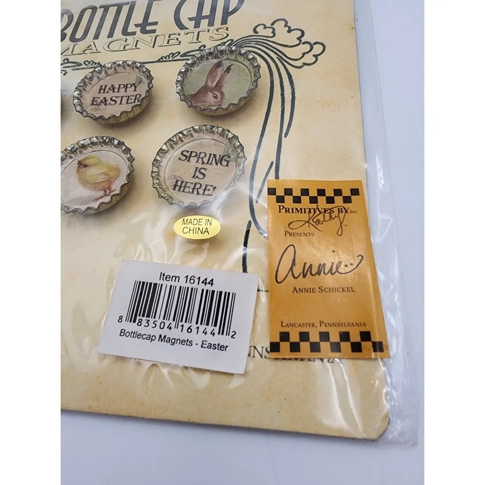 Primitives By Kelly Bottle Cap Magnets Vintage Easter‎